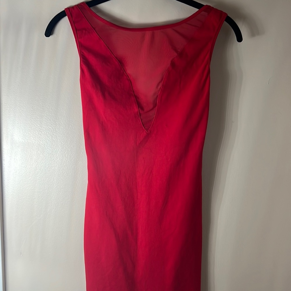 Red stretchy Size Med mid body on dress